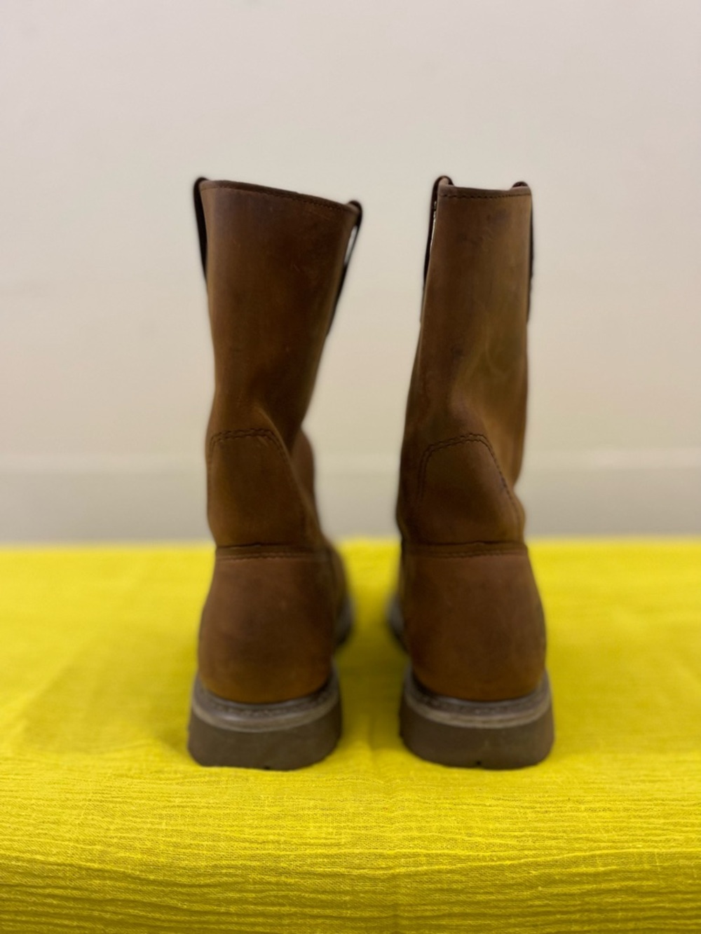 Caterpillar Brown Pull-On Steel-Toed Leather Work Boots - Picture 3 of 10